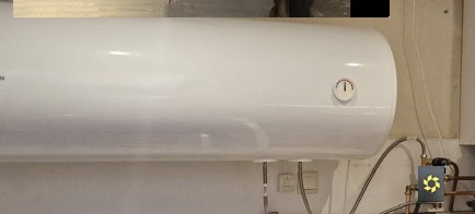 Horizontaal gemonteerde warmwateraccu